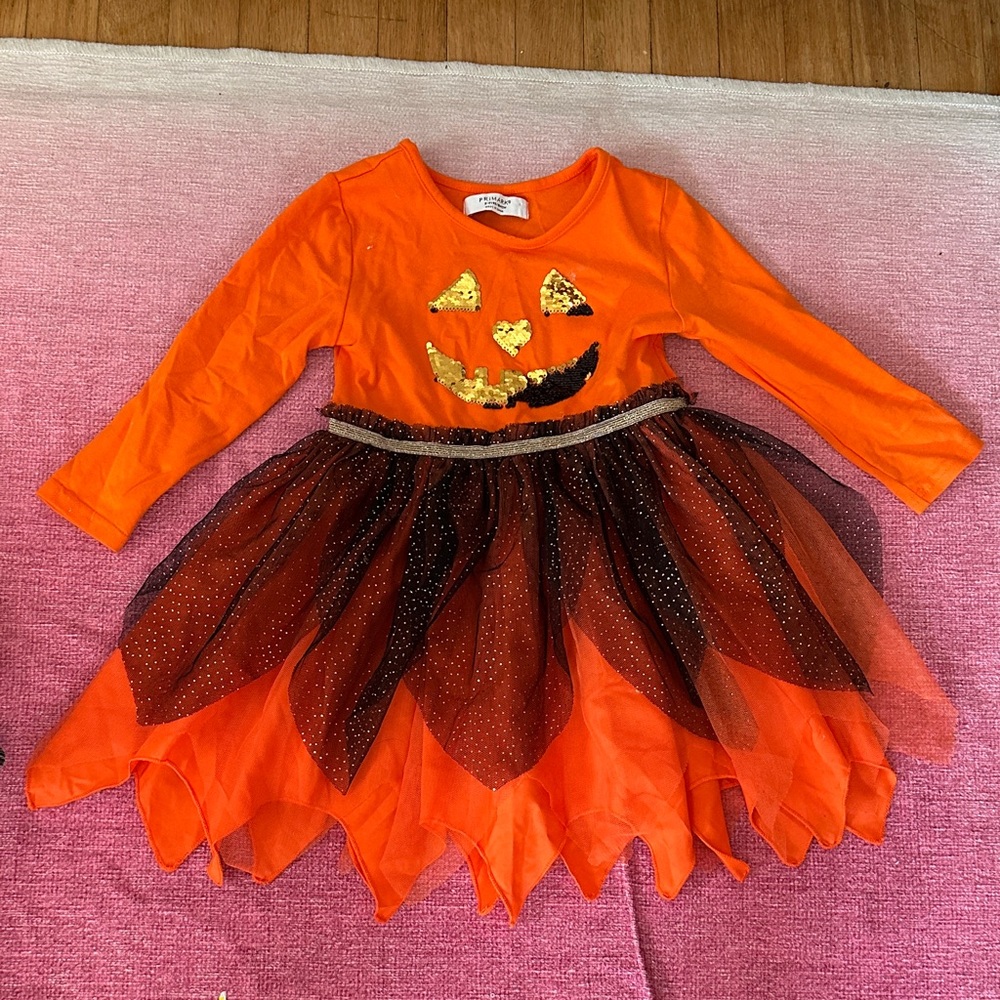 Primark Orange Pumpkin Kids Halloween Dress